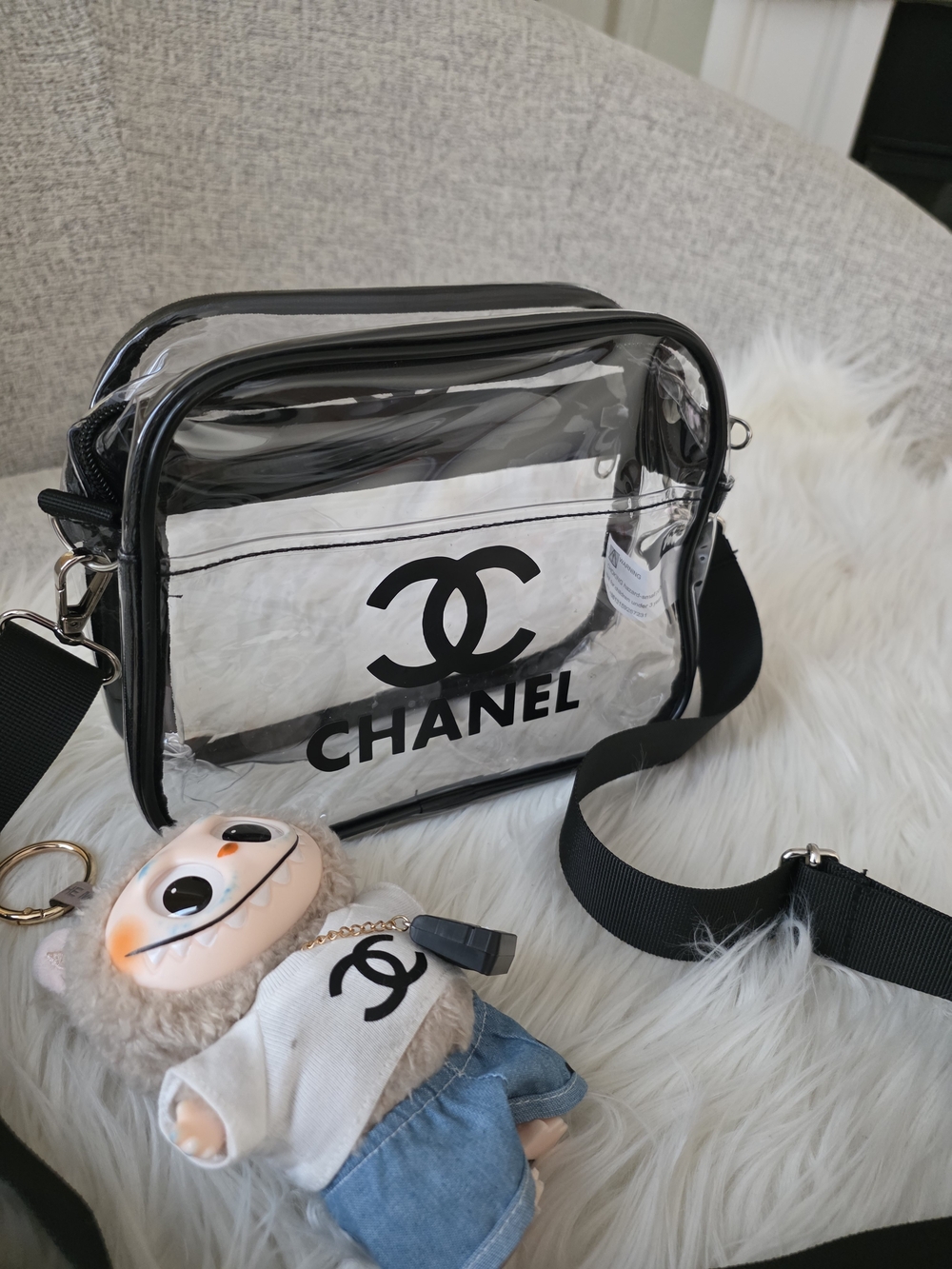 Clear PVC Crossbody Bag Transparent Bag Stadium Bag - Picture 2 of 10